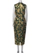 Lela Rose Floral Print Long Dress