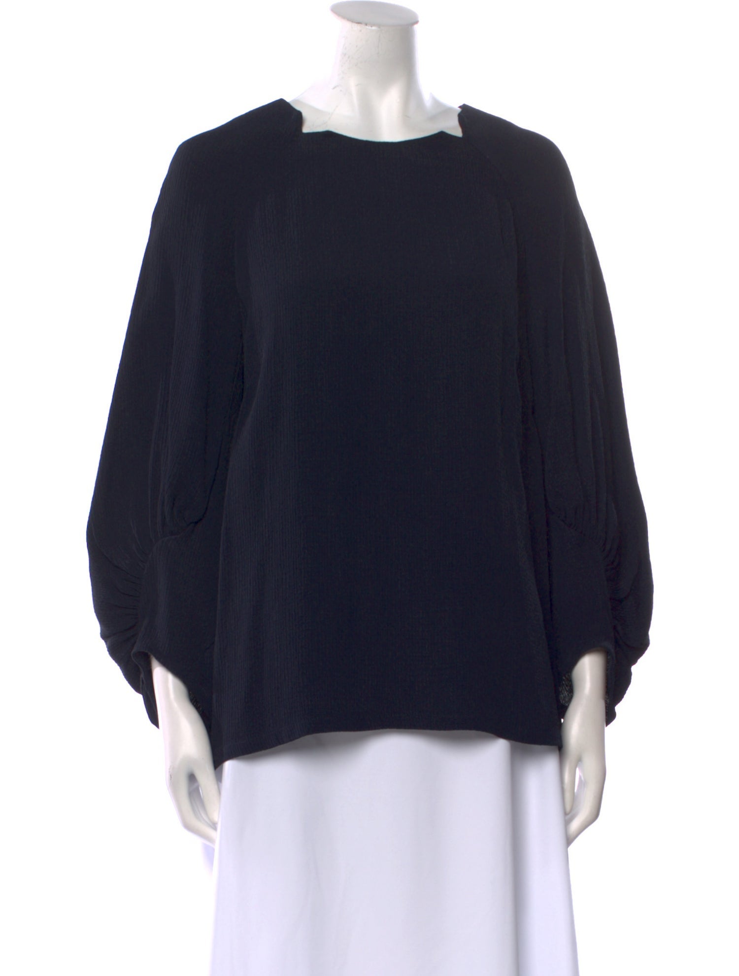 Lela Rose Bateau Neckline Three-Quarter Sleeve Sweatshirt