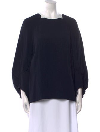 Lela Rose Bateau Neckline Three-Quarter Sleeve Sweatshirt