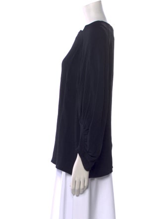 Lela Rose Bateau Neckline Three-Quarter Sleeve Sweatshirt