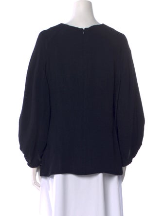 Lela Rose Bateau Neckline Three-Quarter Sleeve Sweatshirt