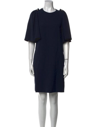 Lela Rose Crew Neck Mini Dress