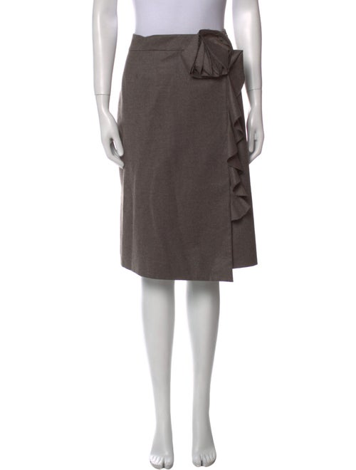 Lela Rose Wool Knee-Length Skirt
