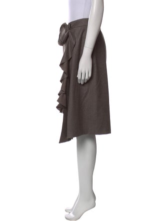 Lela Rose Wool Knee-Length Skirt