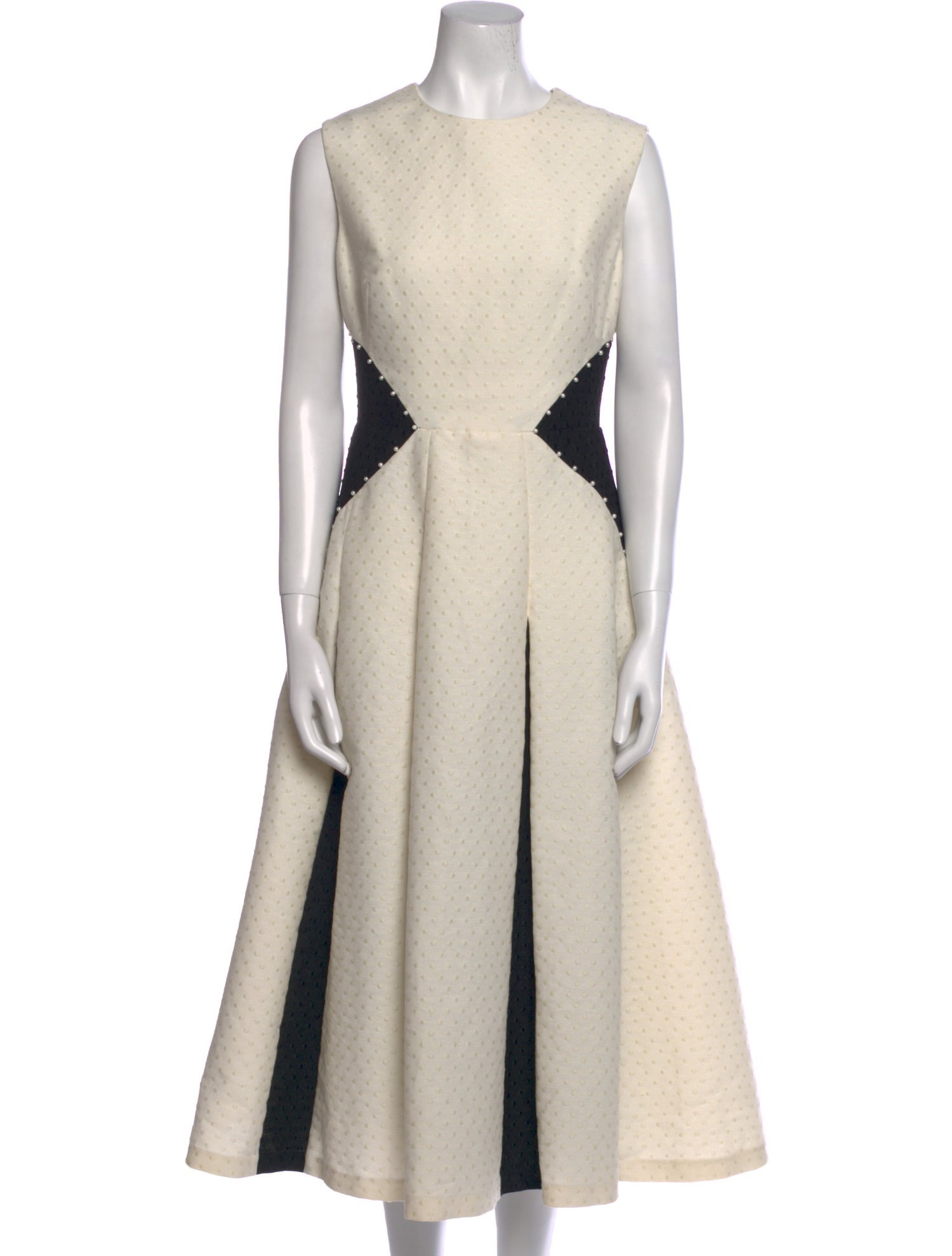 Lela Rose Colorblock Pattern Midi Length Dress