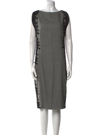 Lela Rose Wool Midi Length Dress