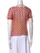 Lela Rose Silk Polka Dot Print Blouse