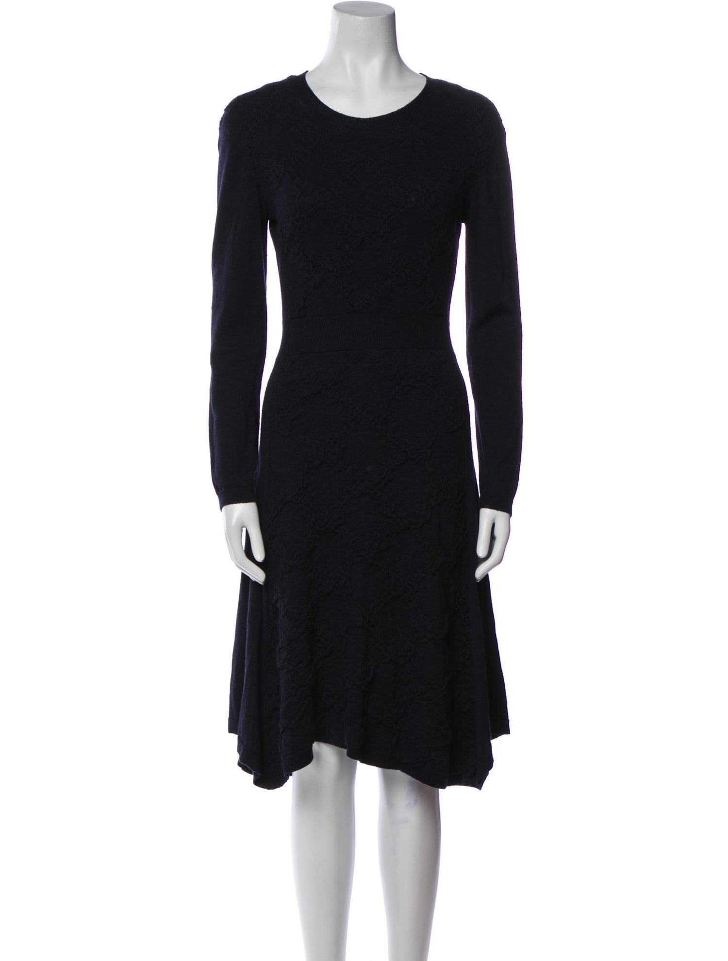 Lela Rose Crew Neck Knee-Length Dress