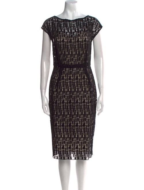 Lela Rose Printed Knee-Length Dress