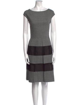Lela Rose Wool Knee-Length Dress