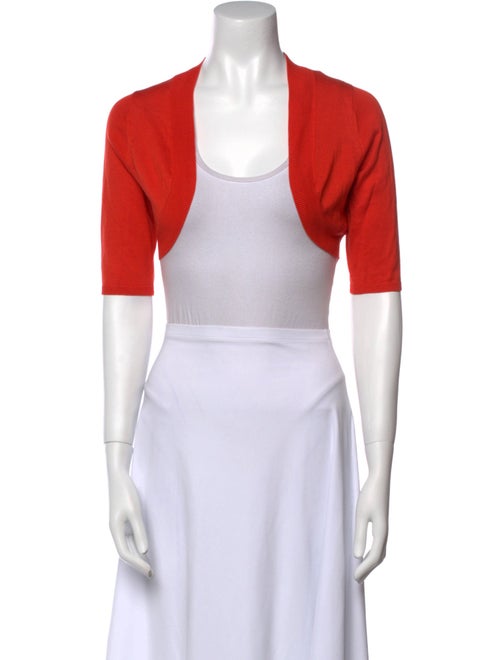 Lela Rose Silk Open Front Crop Top