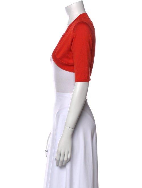 Lela Rose Silk Open Front Crop Top