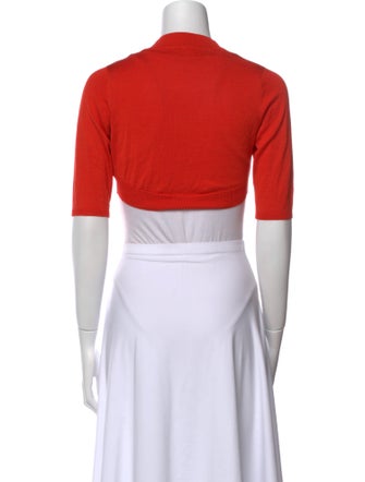 Lela Rose Silk Open Front Crop Top