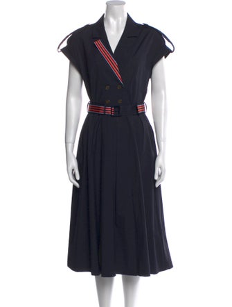 Lela Rose V-Neck Midi Length Dress