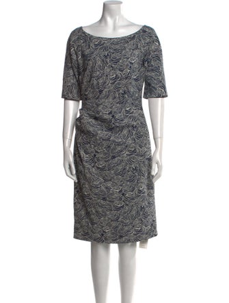 Lela Rose Printed Midi Length Dress