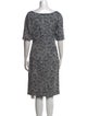 Lela Rose Printed Midi Length Dress