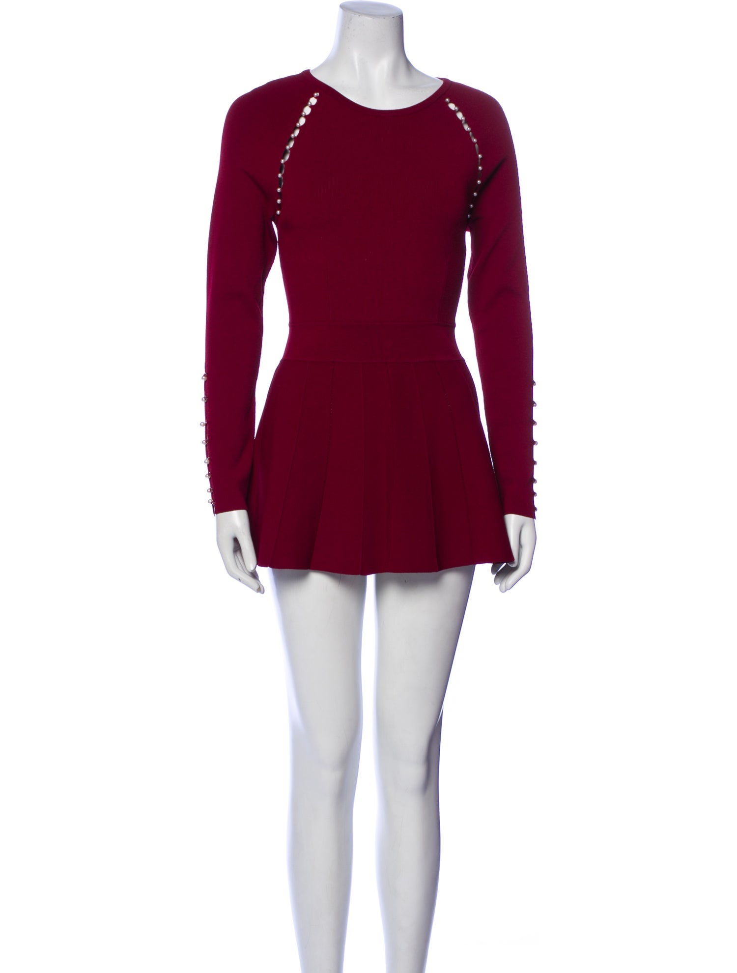 Lela Rose Crew Neck Mini Dress