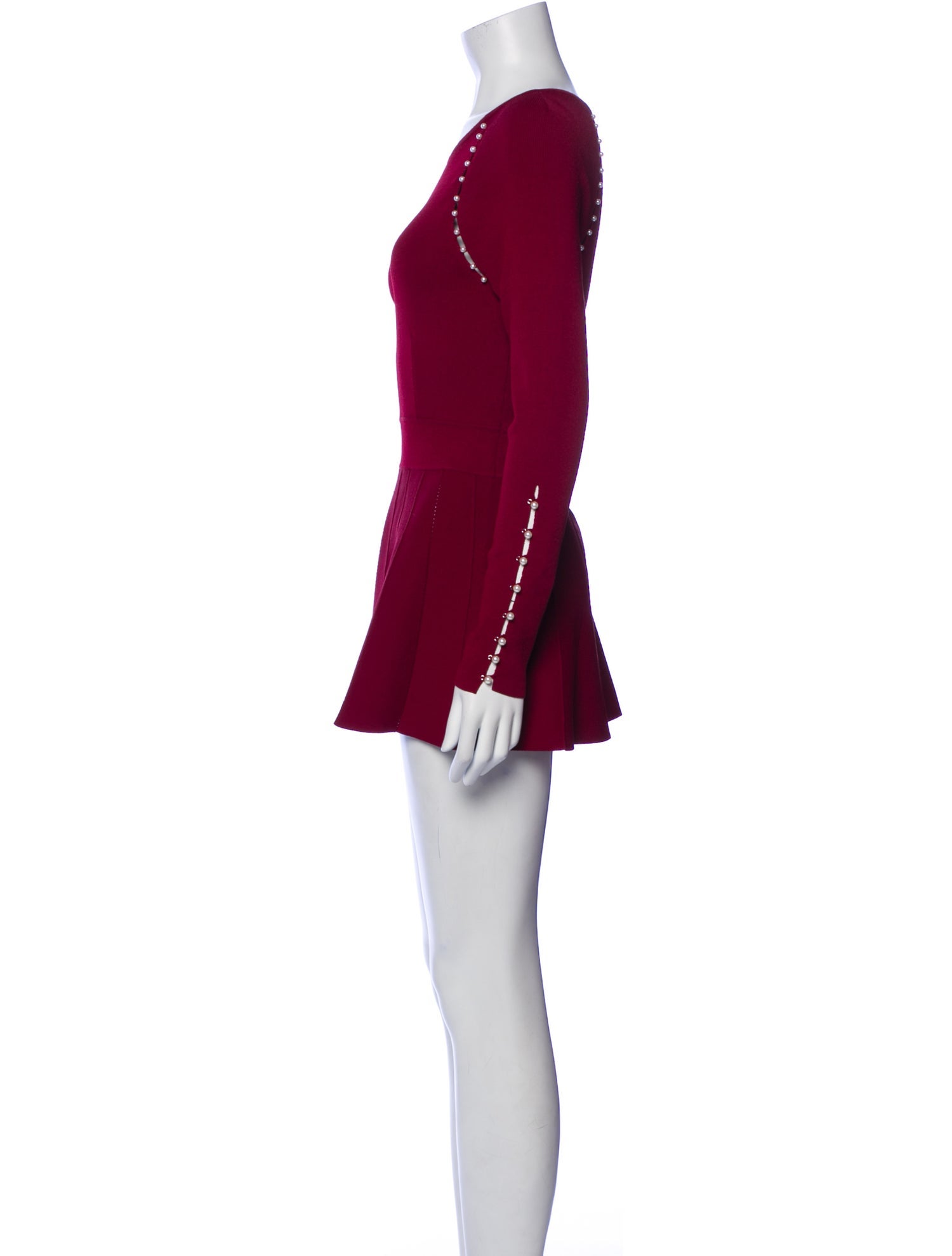 Lela Rose Crew Neck Mini Dress