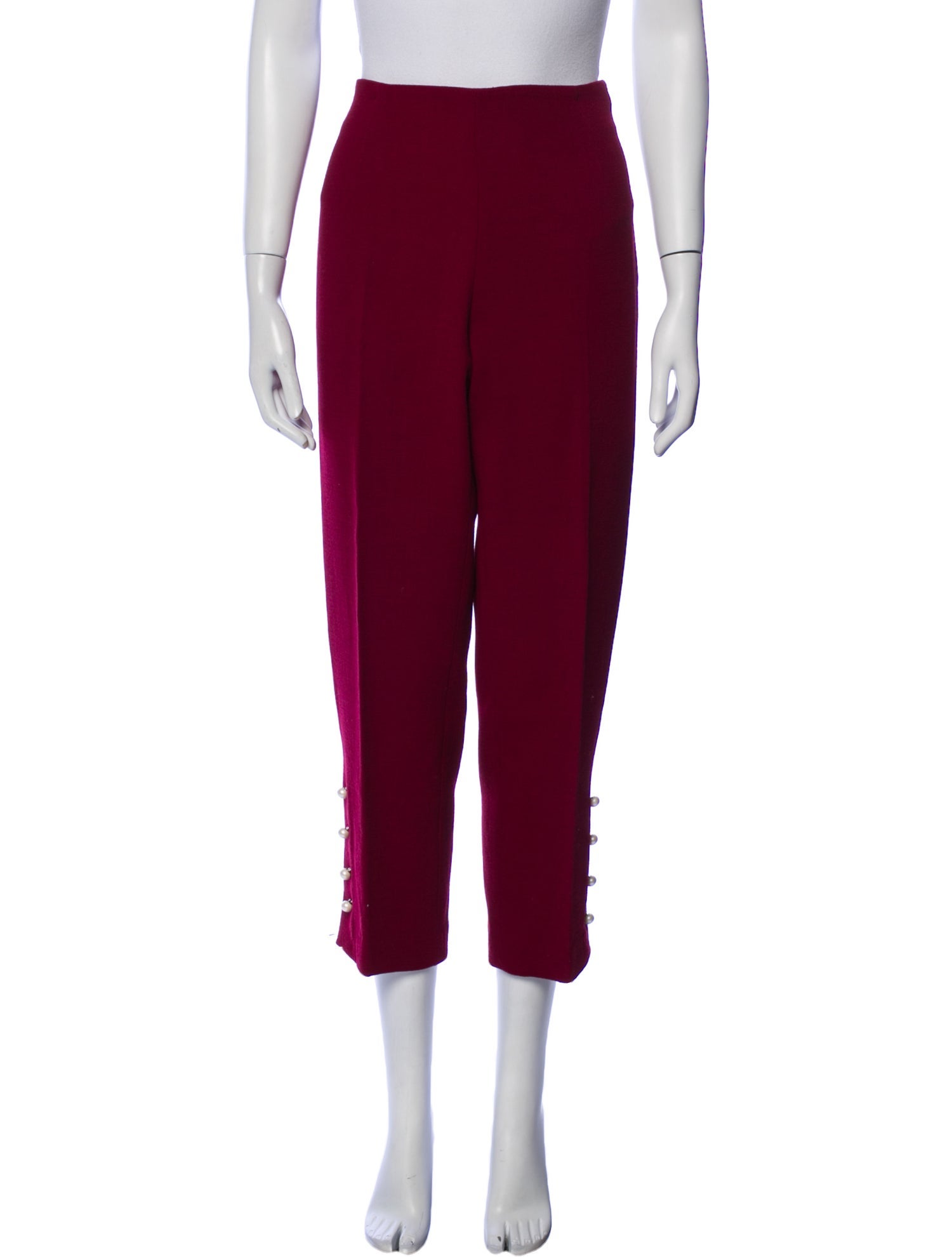 Lela Rose Wool Straight Leg Pants