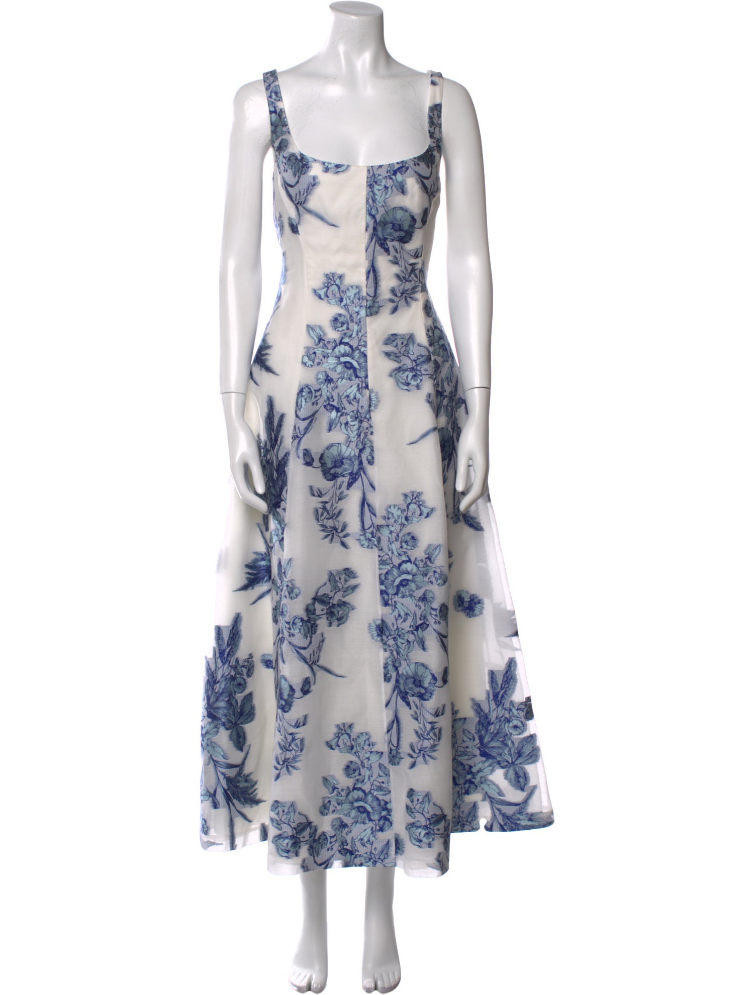 Lela Rose Floral Print Long Dress