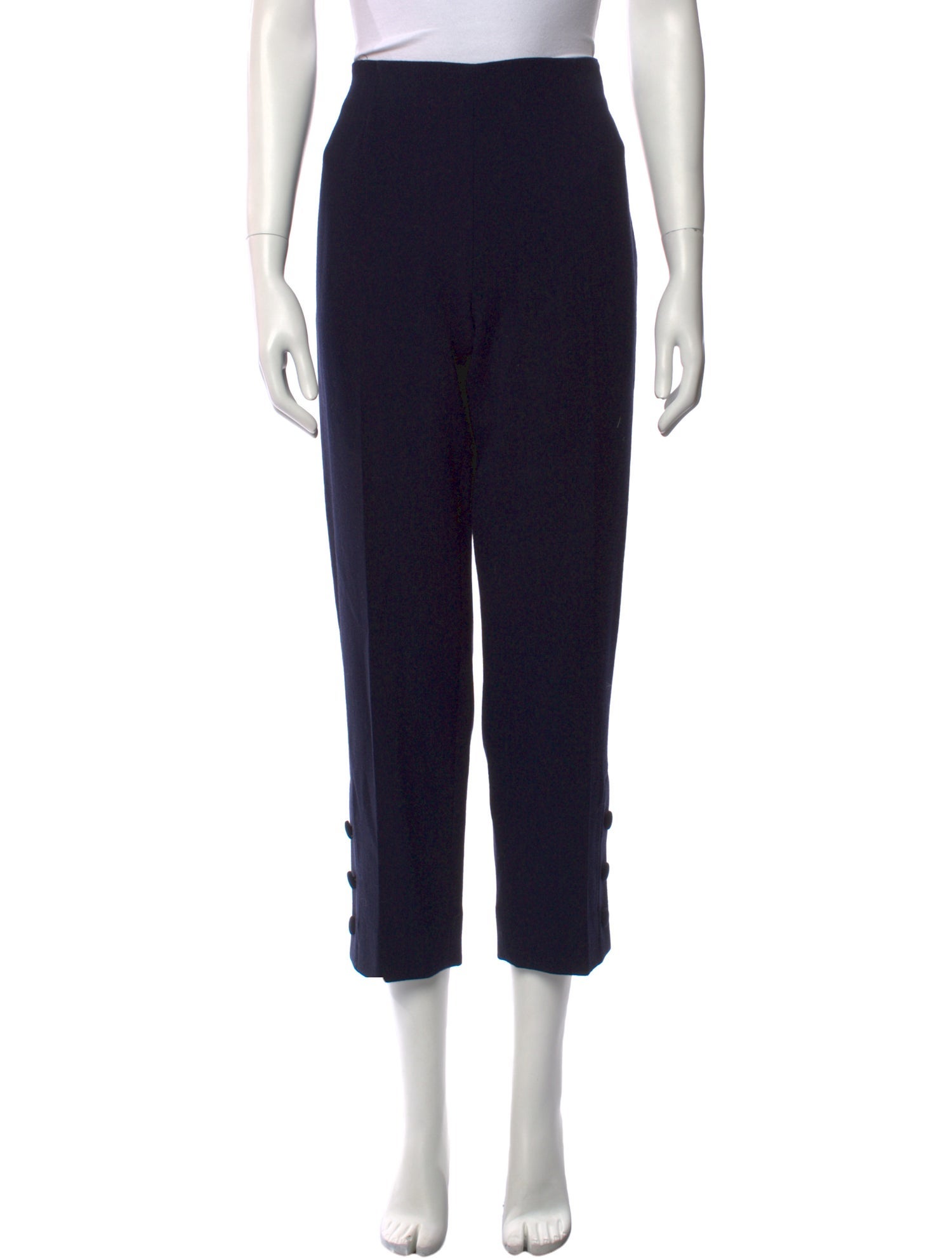 Lela Rose Wool Straight Leg Pants