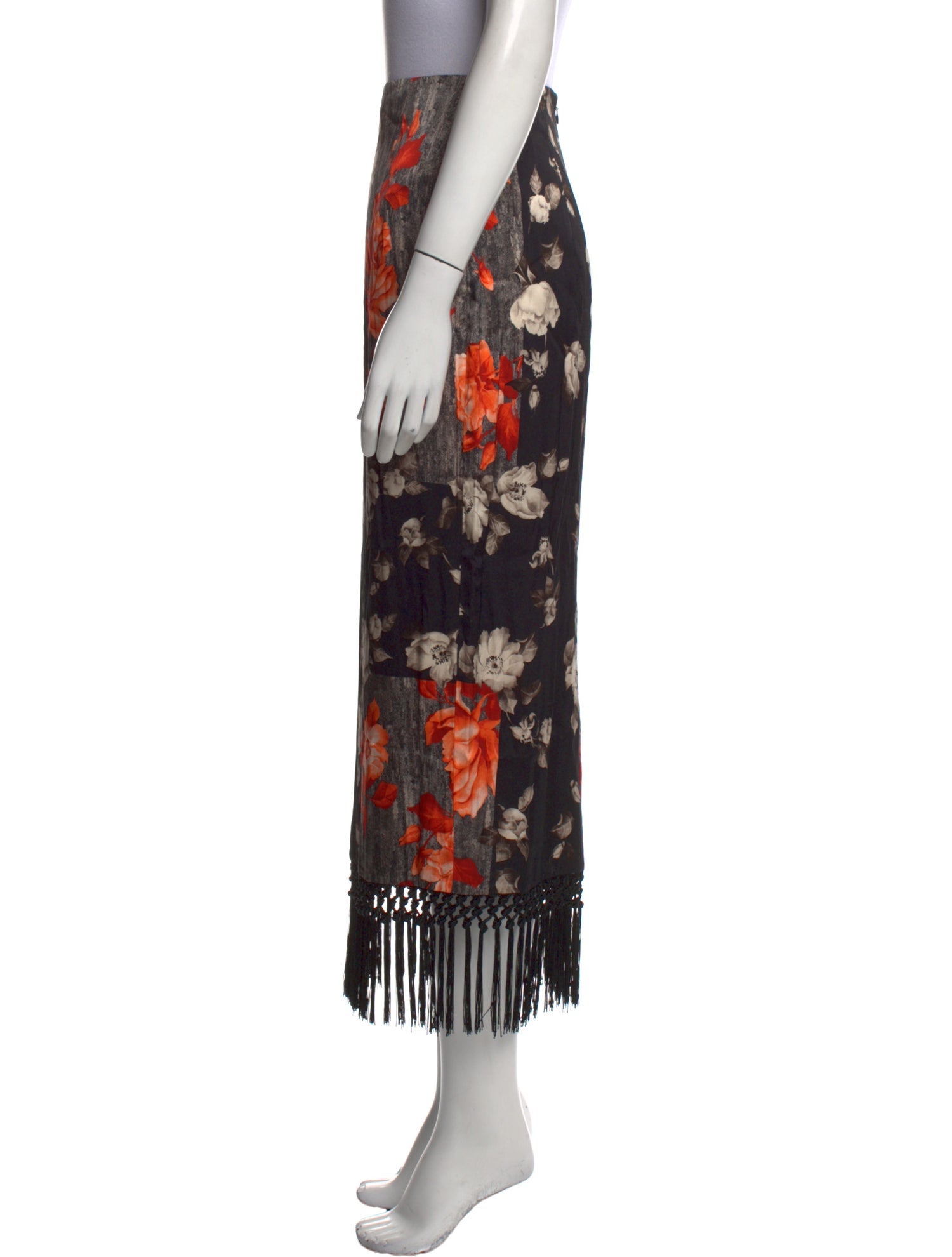 Lela Rose Floral Print Midi Length Skirt