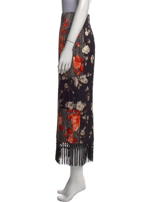 Lela Rose Floral Print Midi Length Skirt
