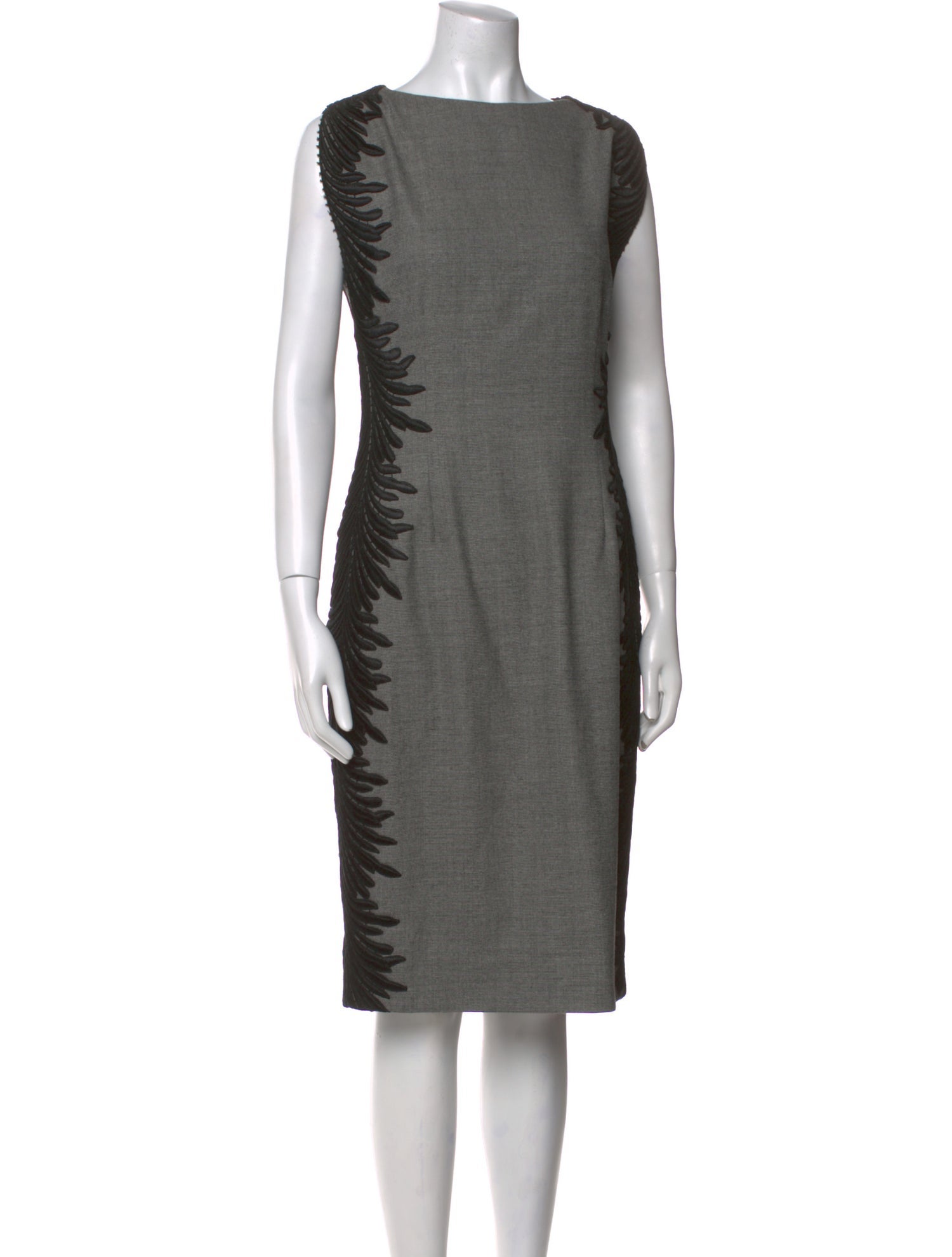 Lela Rose Wool Midi Length Dress