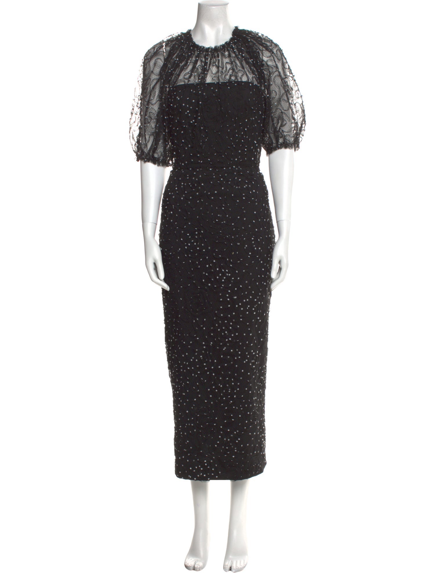 Lela Rose Printed Long Dress