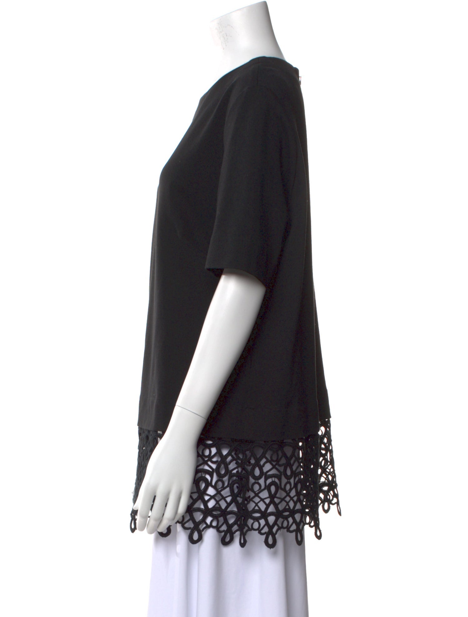 Lela Rose Crew Neck Short Sleeve T-Shirt