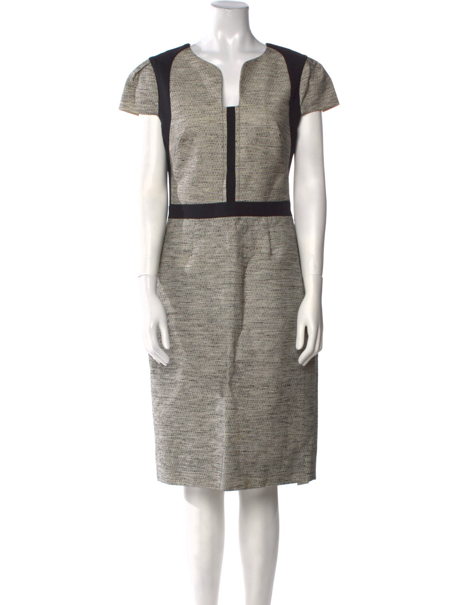 Lela Rose V-Neck Midi Length Dress