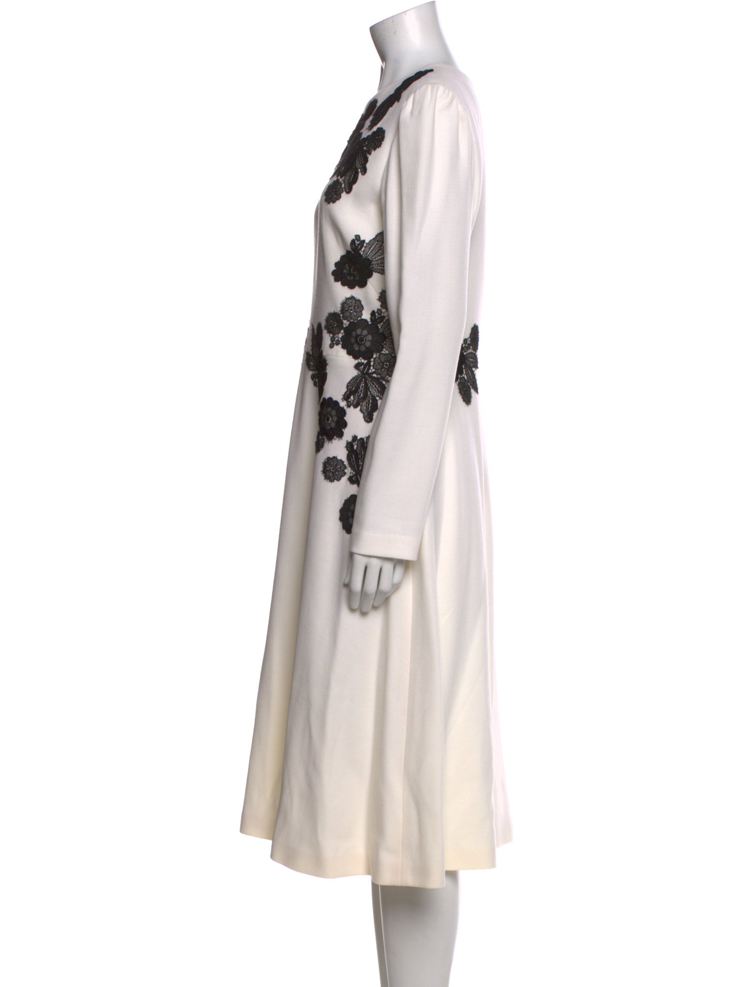 Lela Rose Floral Print Midi Length Dress