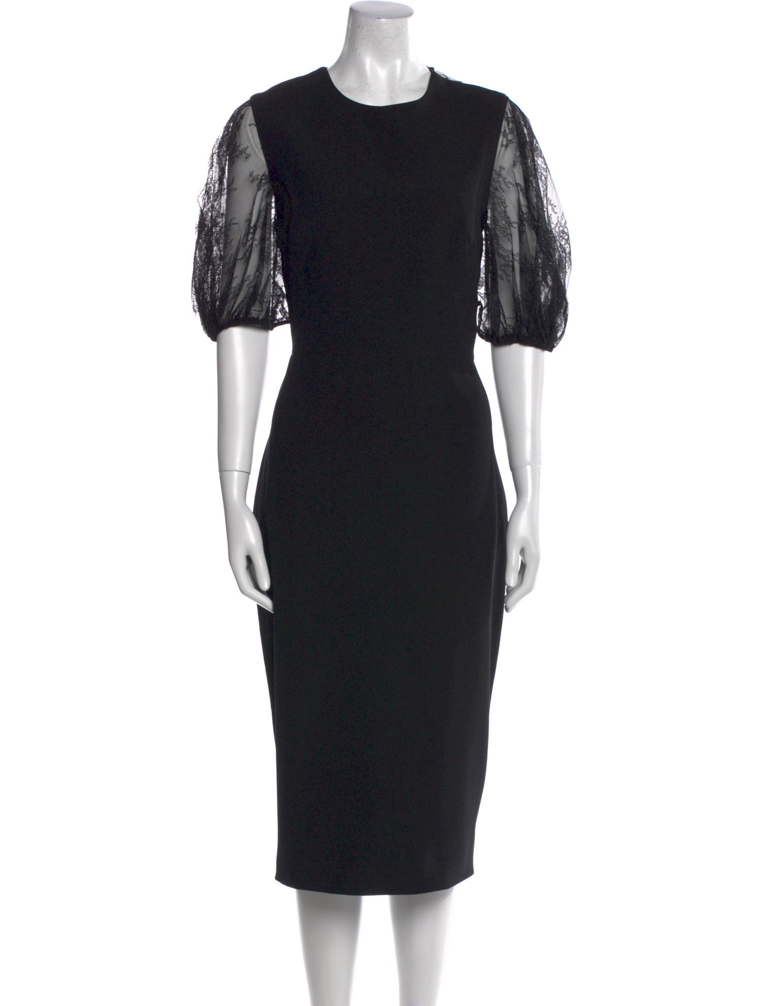 Lela Rose Crew Neck Midi Length Dress