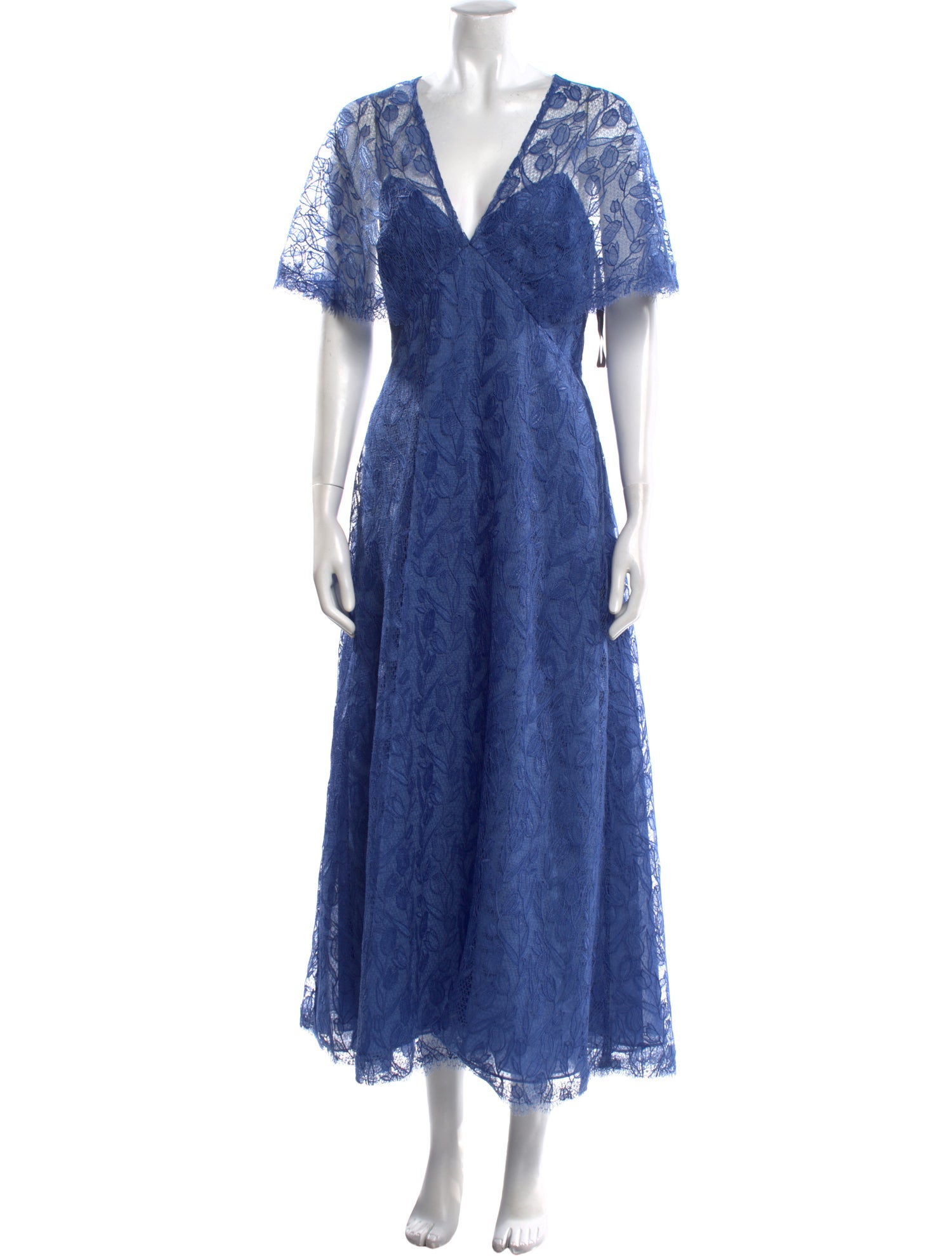 Lela Rose V-Neck Long Dress