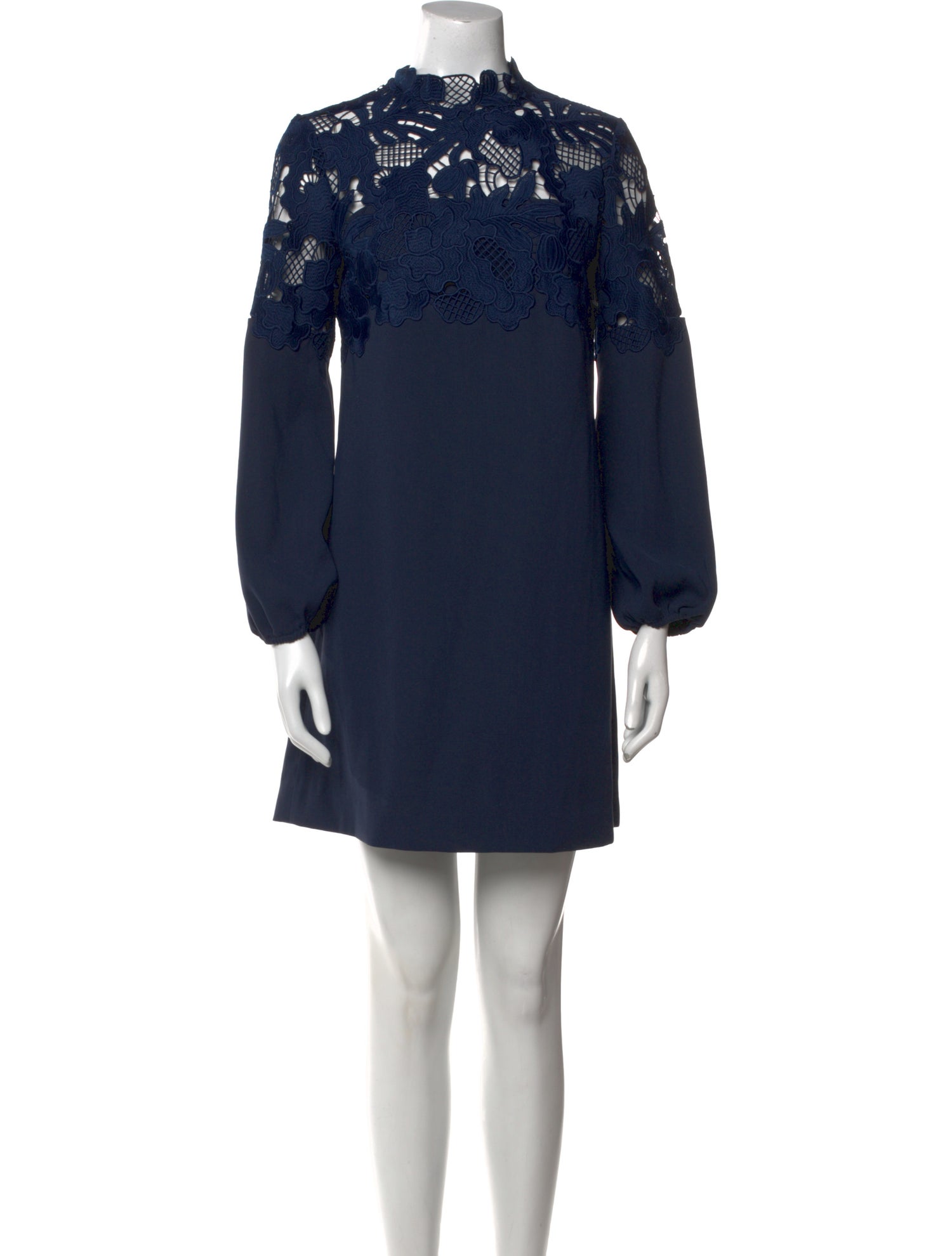 Lela Rose Mock Neck Mini Dress