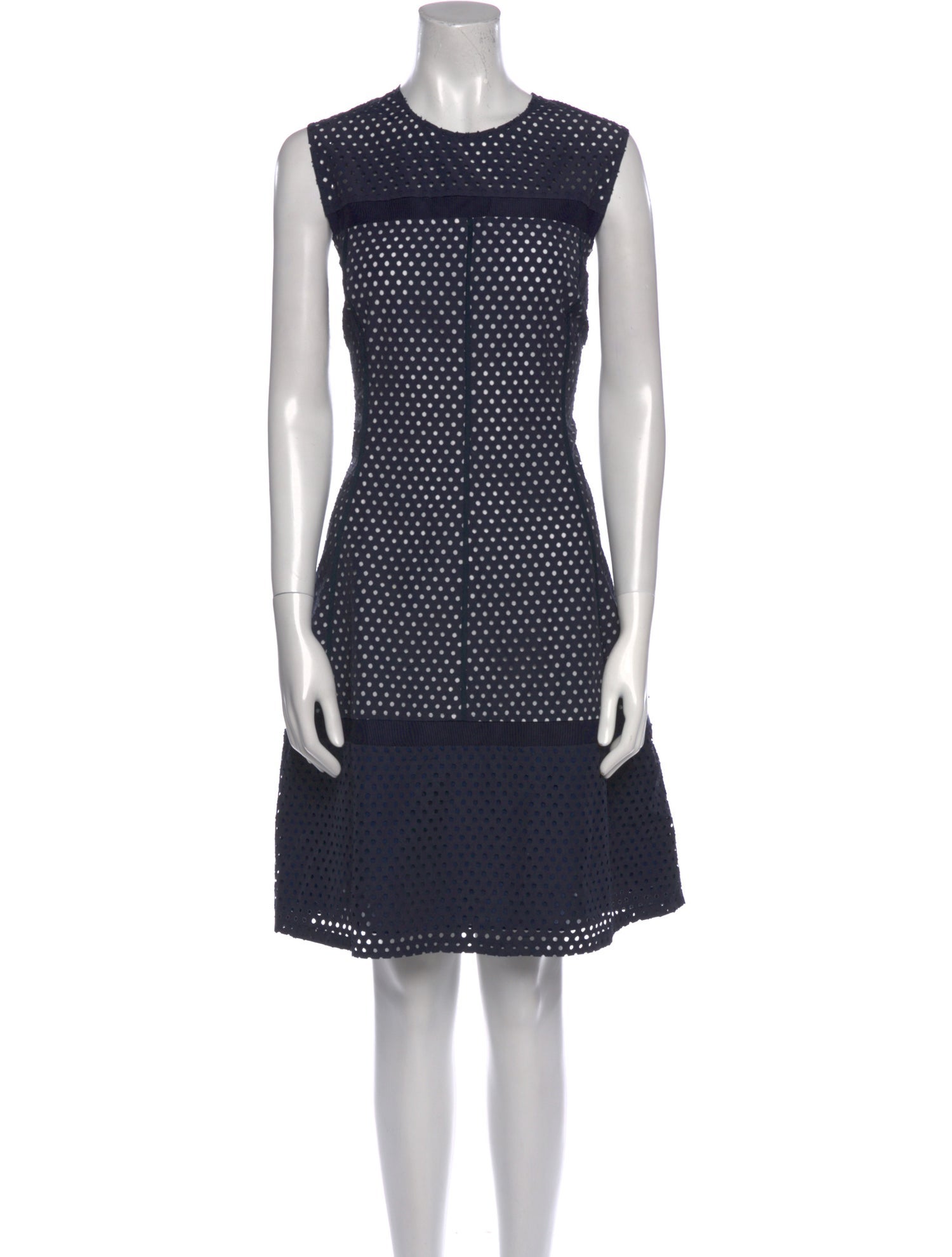 Lela Rose Polka Dot Print Knee-Length Dress