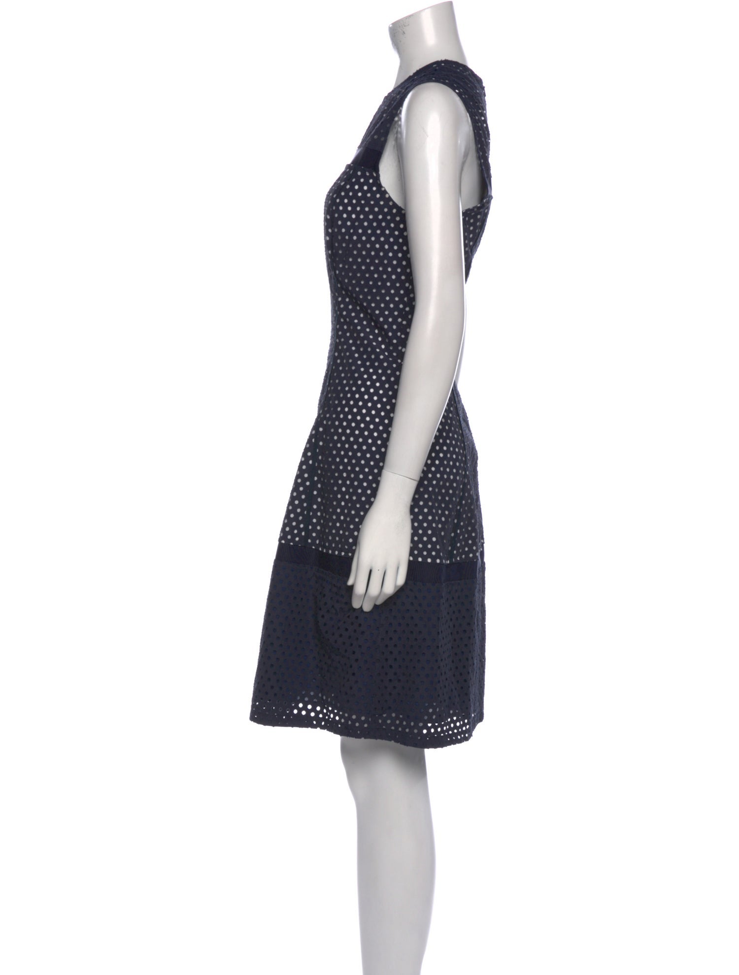 Lela Rose Polka Dot Print Knee-Length Dress