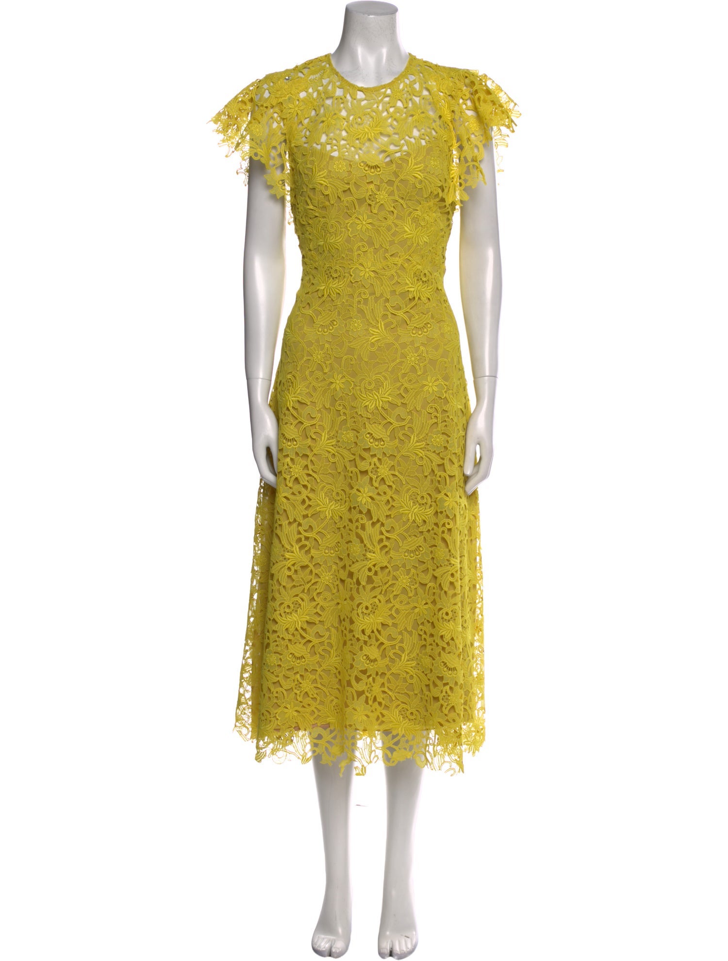 Lela Rose Lace Pattern Long Dress