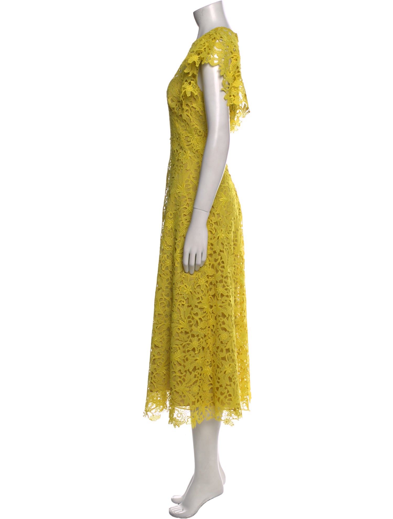 Lela Rose Lace Pattern Long Dress