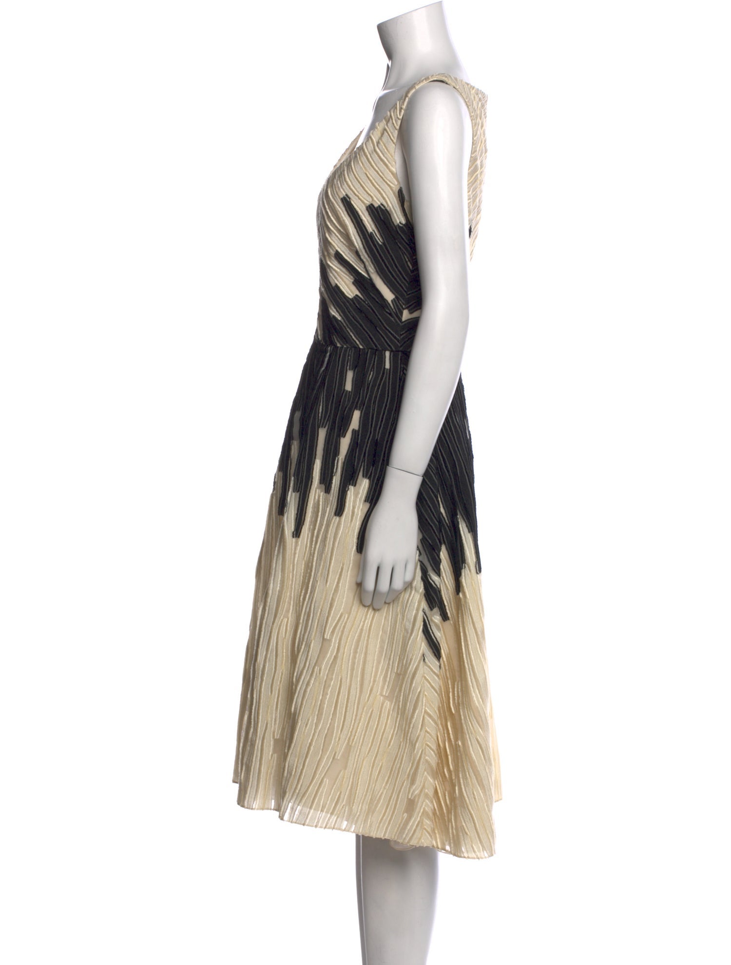 Lela Rose Striped Midi Length Dress