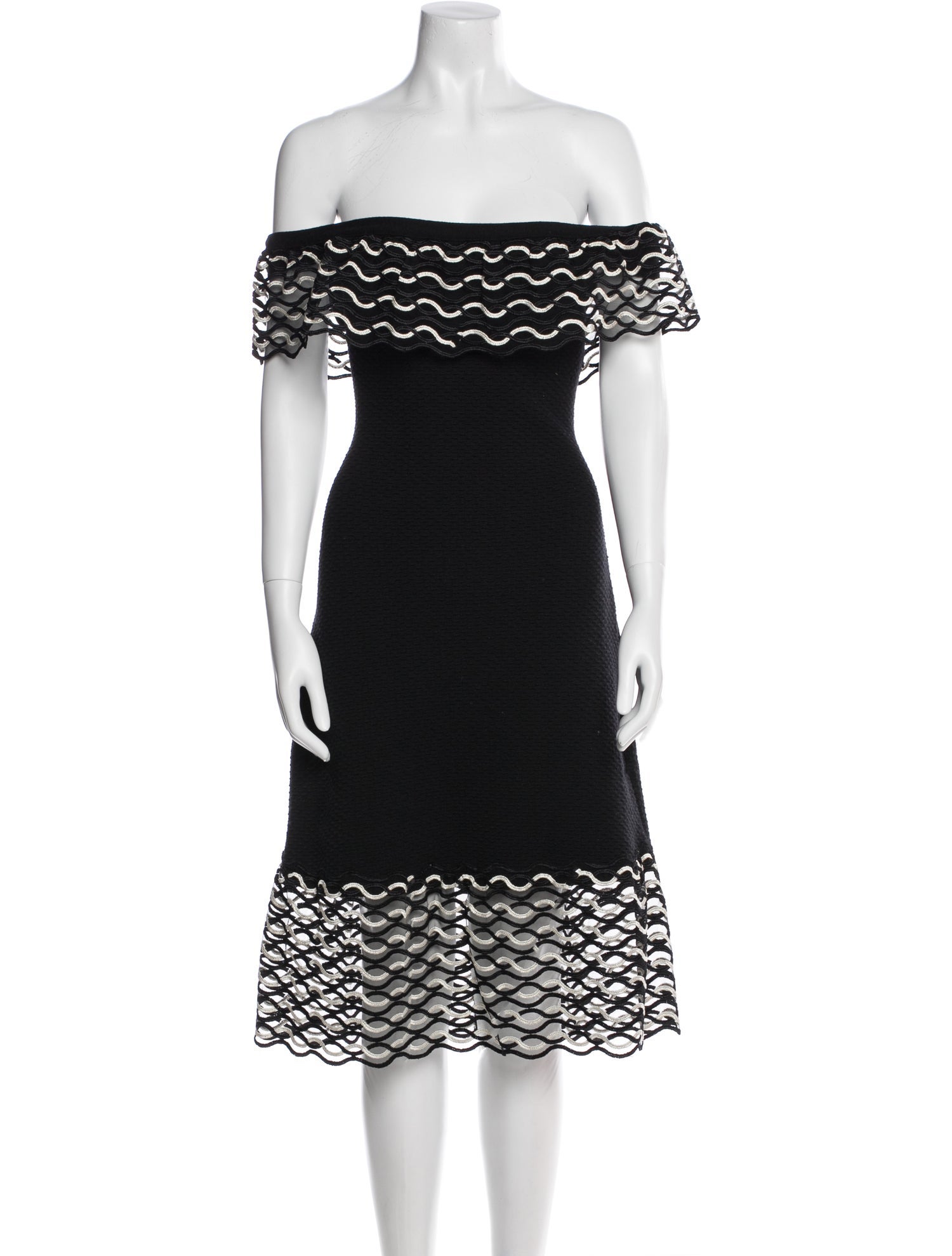 Lela Rose Wool Knee-Length Dress