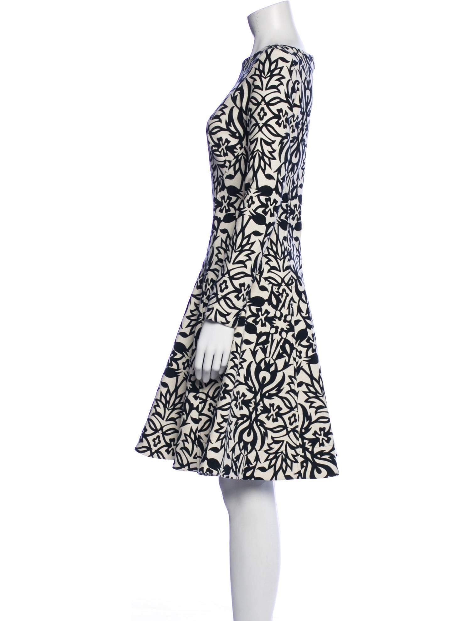 Lela Rose Printed Knee-Length Dress