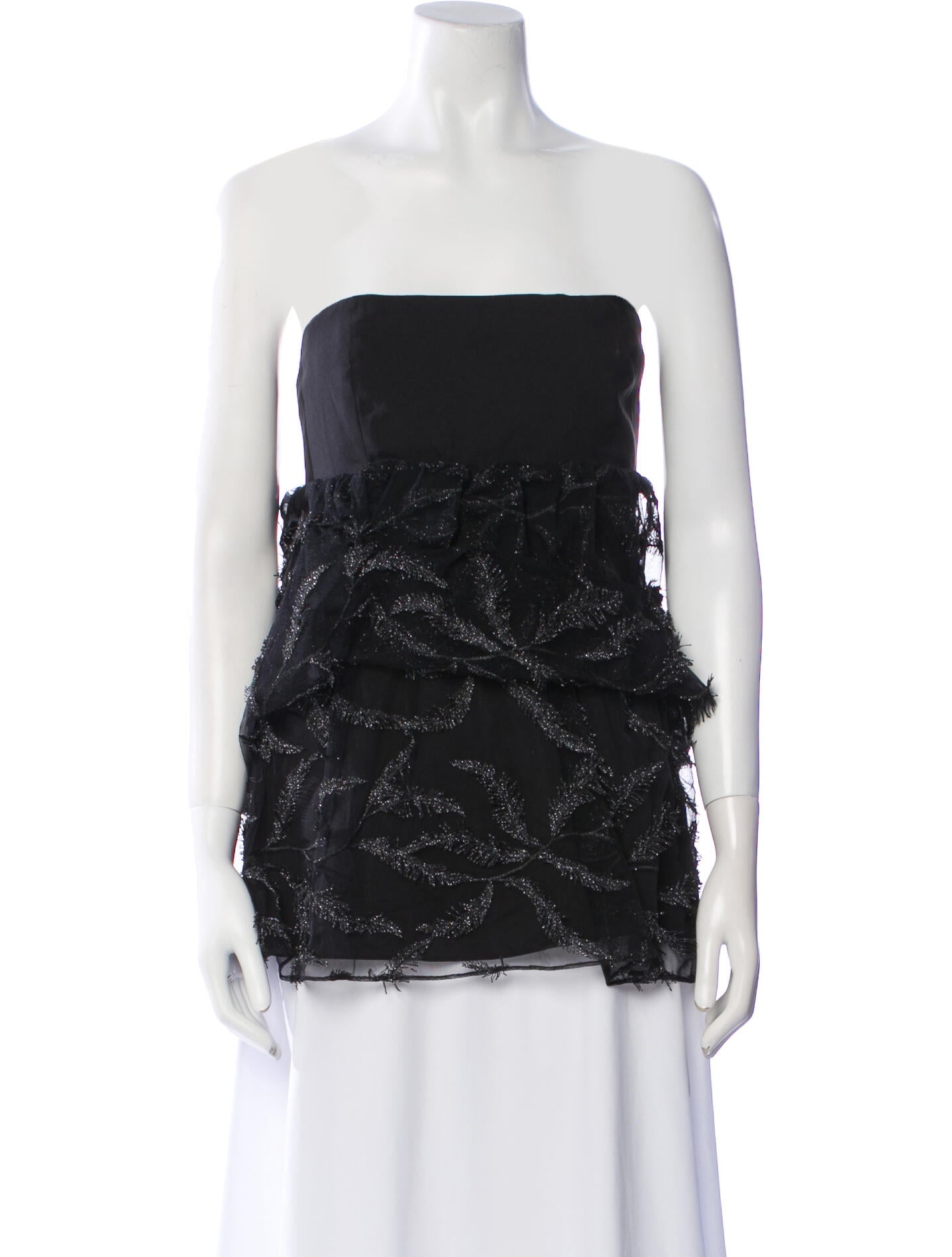 Lela Rose Lace Pattern Strapless Top