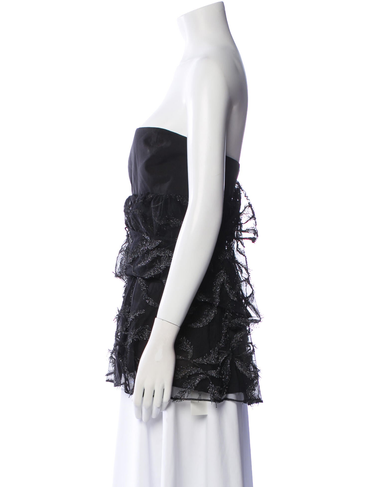 Lela Rose Lace Pattern Strapless Top