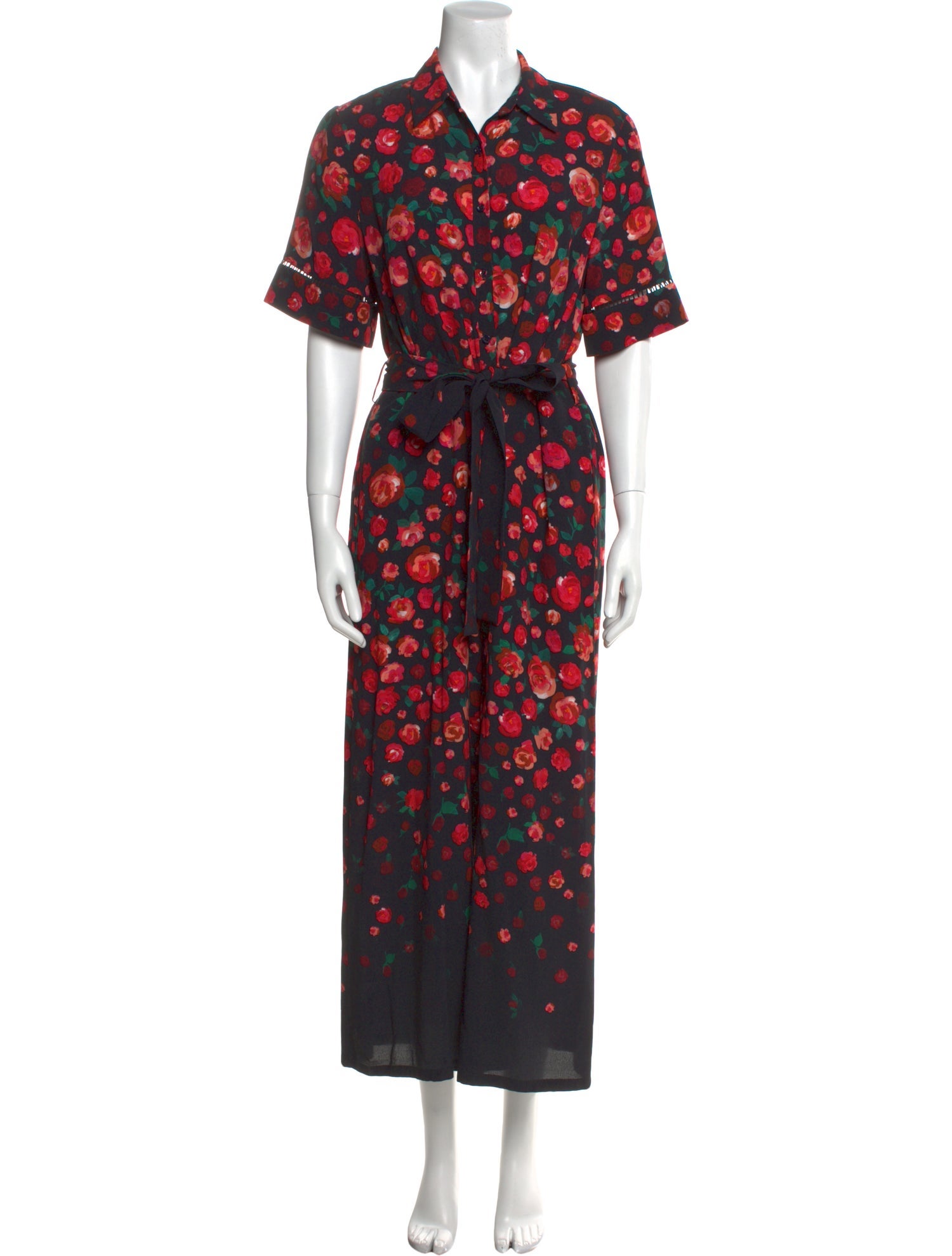 Lela Rose Floral Print Jumpsuit