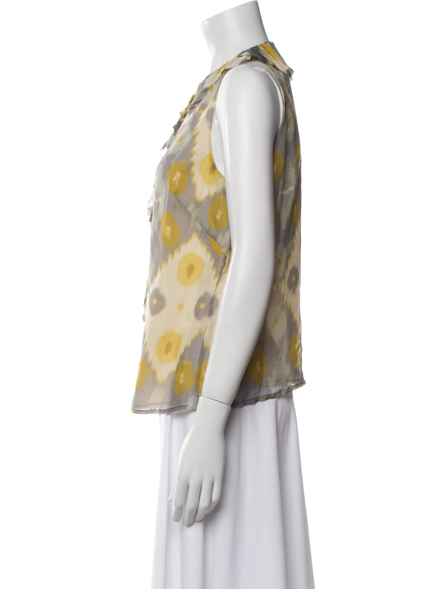 Lela Rose Floral Print Crew Neck Blouse