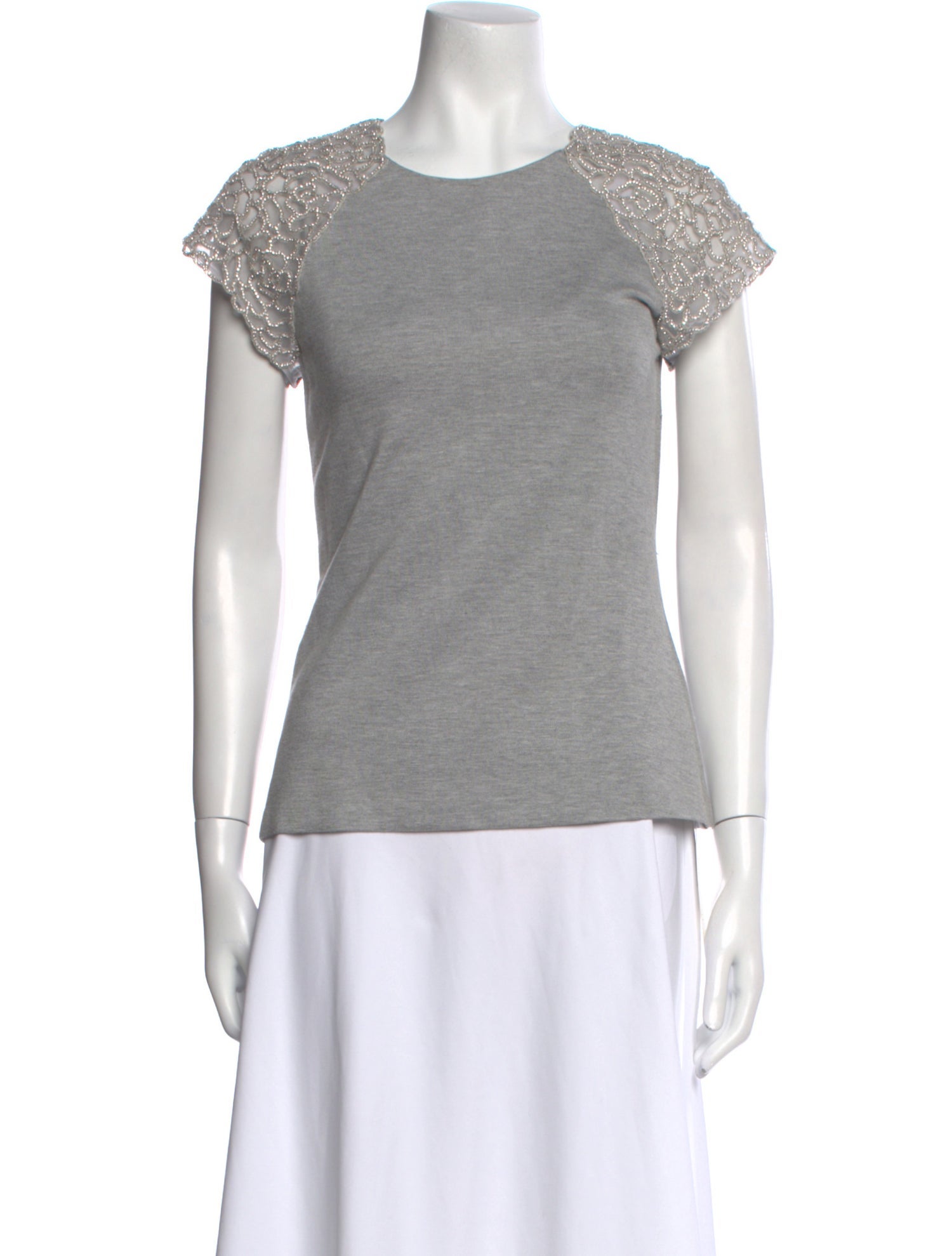 Lela Rose Crew Neck Short Sleeve T-Shirt