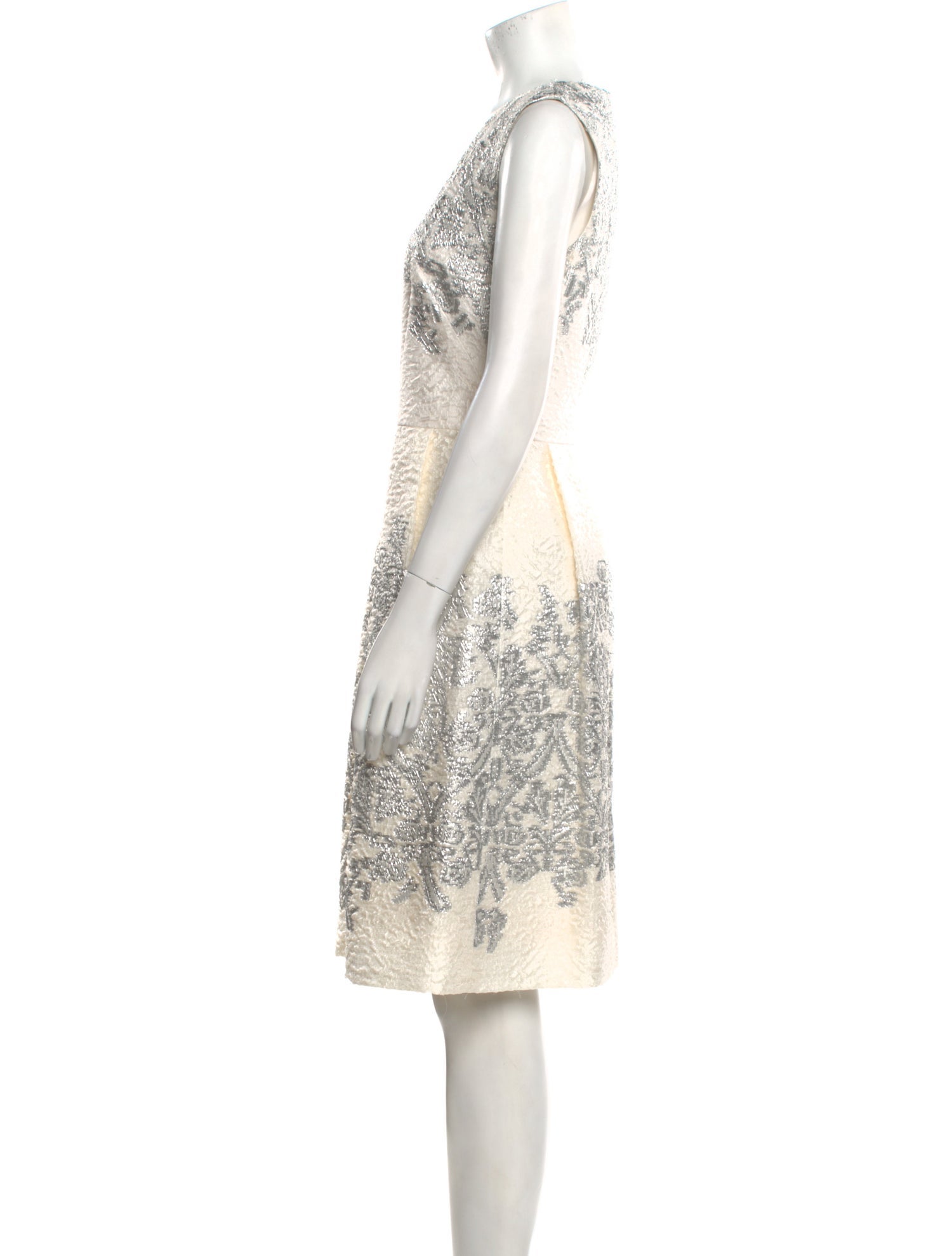 Lela Rose Bateau Neckline Knee-Length Dress