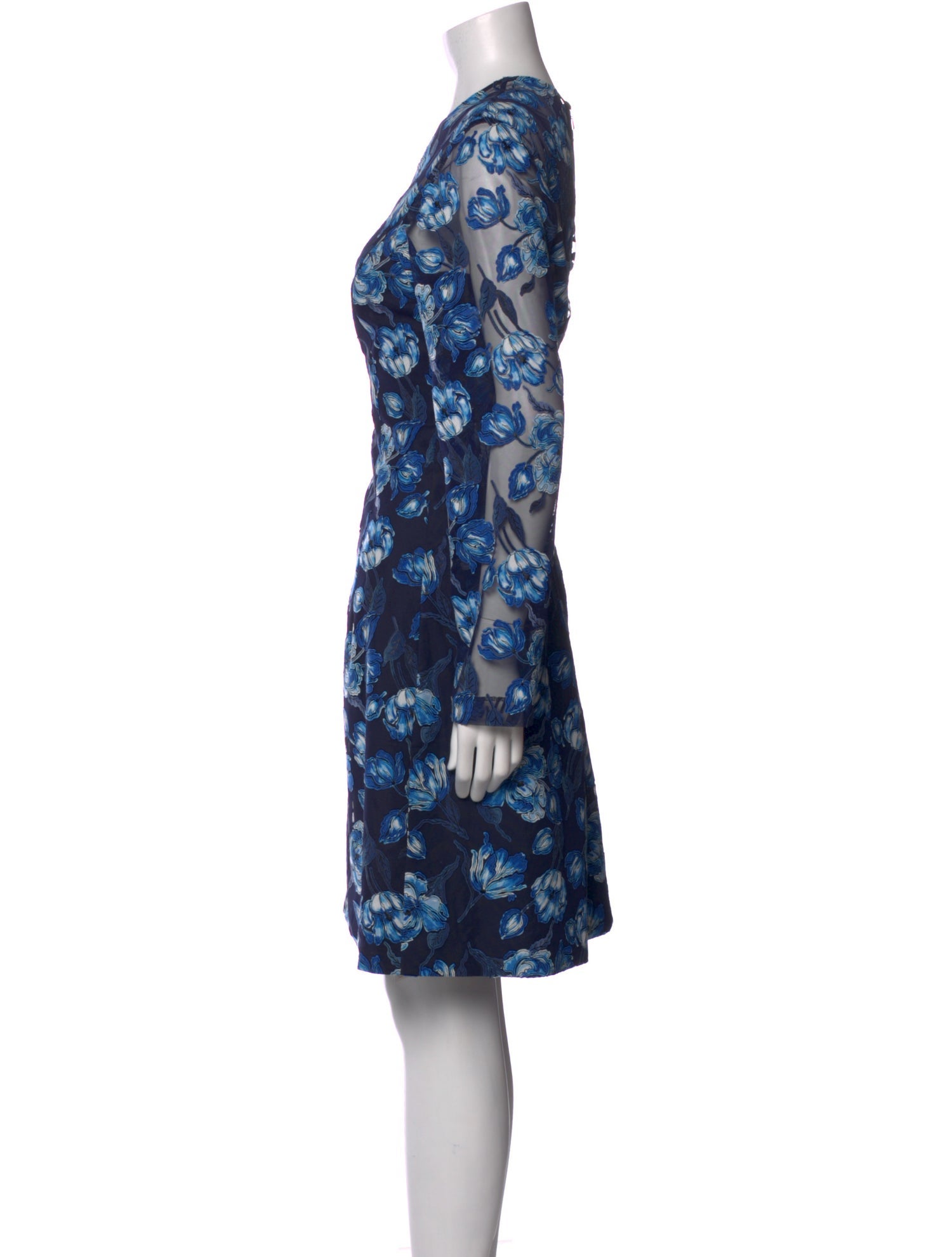 Lela Rose Floral Print Knee-Length Dress