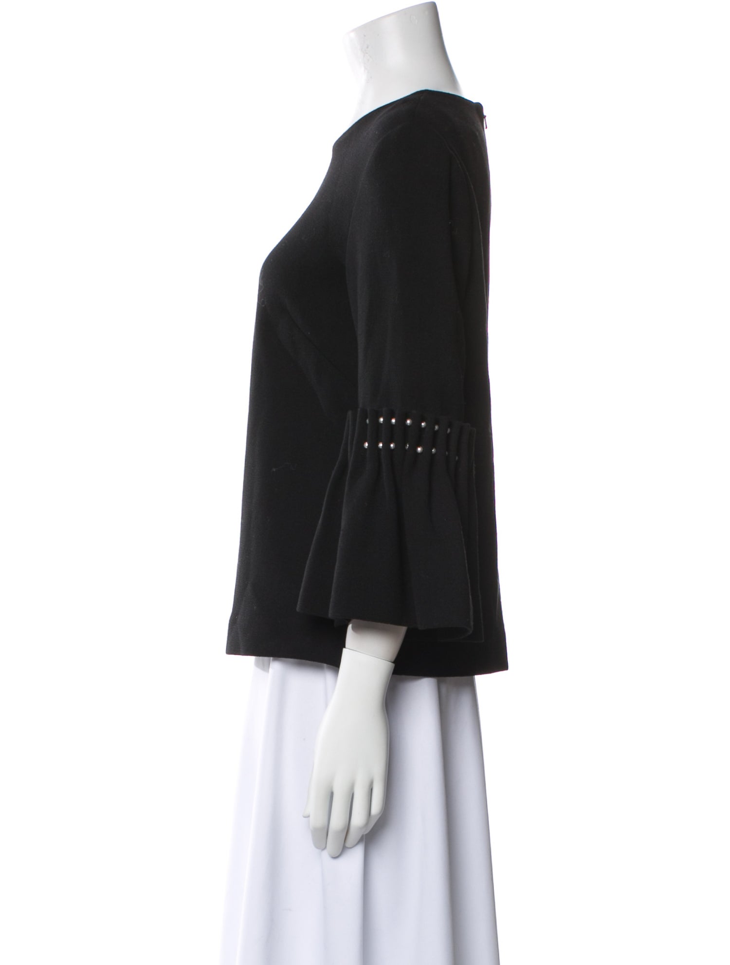 Lela Rose Wool Scoop Neck Sweater